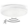 Huber LED Motion 80 HF, illuminazione a LED con rilevatore di movimento a 360°, bianco, 1400 lm, grado di protezione IP65 per interni ed esterni, altamente sensibile tramite tecnologia radar, argento