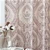 TOPICK, tenda in lino, tenda vintage, tendina da bistrò, stile rustico, con stampa floreale, tenda a fiori, tende opache per cucina, soggiorno, casa in stile rustico, set da 2 pezzi, viola su beige