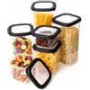 ZOENHOU Set Di 4 Contenitori Ermetici Per Alimenti 2,8L - Scatole In Plastica Trasparente Impilabili Con Coperchi A Clip, Perfetti Per Pasta, Spaghetti E Cereali, 23,5x16,5x10 Cm - 3