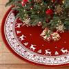 Shyllin Rosso Gonna Albero di Natale, 120 cm Copri Piede Albero Natalizio, Rotonda Tappeto Alberos Natalizio, Rosso Base Alberi Natalizie, Copertura per Alberi Natalizie (Renna Natale)