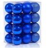 ATB-Foger 24 Palle Blu Natalizie da Appendere con Glitter, Decorazioni per Albero di Natale da 3 cm, Palline di Natale per Festività, Matrimoni, Feste, Casa, Festival, Decorazioni