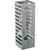 DRW Portaombrelli Quadrato Gocce con Pioggia in Metallo Argento 49x15.5x14.5 cm