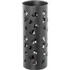 DRW Portaombrelli Rotondo con Farfalle in Metallo Nero 49x19x19 cm
