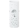DRW Ombrello rotondo con ombrello e cuori in metallo bianco 49 x 19 x 19 cm