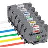 Anstore, nastro di ricambio per etichettatrice Brother P-touch TZe-131, TZe-231, TZe-431, TZe-531, TZe-631, TZe-731, confezione da 6 pezzi