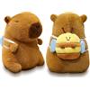 AURIXOEU Capibara Peluche, 25 cm Peluche Capibara Bambola, Simulazione Animale Peluche Capybara, Simpatico Capybara Plush, Regalo Bambini per Ragazzi Ragazze(zaino api)