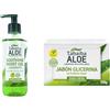 Tabaibaloe Confezione Tabaibaloe Gel Aloe + Sapone mani Hidragel Gel idratante con Aloe Vera 300 ml e Sapone alla glicerina con Aloe Vera 125 gr Tabaibaloe