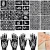 RIVIEVAL Kit stencil tattoo temporanei, 14 fogli modelli per arte del corpo per donne, ragazze, adolescenti e bambini (A)