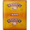 Wright's Sapone al catrame di carbone, per la pulizia quotidiana della pelle, adatto a tutti i tipi di pelle. 4 barrette da 100 g