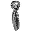 TigerTie Chiffon foulard in nero grigio disegno floreale - 100% seta - dimensione 100 x 100 cm