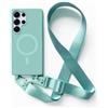 2NSPDRGNI Magnetica Cover con Collana Compatibile con Samsung Galaxy S25 Ultra,Case con Laccio per Il Collo Custodia con Cordino,Menta verde