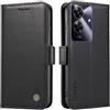 Xinni Custodia per Realme Note 60 4G, Semplice Portafoglio in Pelle con Chiusura Magnetica Anti-caduta, Protezione, Nero