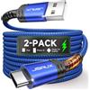 JSAUX 2 cavi USB C 3,1 A da 2 m, cavo di ricarica USB tipo C, ricarica rapida, compatibile con Samsung Galaxy S22 S21 S20 S10 S9 S8 Plus, Note 20 10 9 8, A3 A5, LG G5 G6 V20, Huawei P30 P20