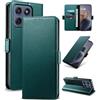 Yunubeyii Cover Libro per Moto Edge 60/60 Fusion - [Blocco RFID] Luxury PU Leather Portafoglio Card Holder Magnetic Phone Custodia con Kickstand, Cover Protettiva Antiurto, Verde