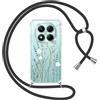 Yoedge Cover con Cordino per Xiaomi Redmi Note 14 Pro 5G/Poco X7 6,67, Trasparente Disegni Fiori Custodia con Collana Tracolla Laccio Collo, Sottile TPU Silicone + PC Case per Redmi Note 14 Pro,01
