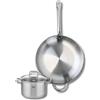 Fackelmann ELO 9698650 - Set di pentole da cucina, 2 pezzi, 32 cm e 1 pentola da 16 cm, Elo Profi Citrino, inox, induzione