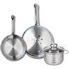 Fackelmann ELO 9875450 - Set di 2 padelle da forno 24 e 28 cm e 1 pentola da 16 cm Elo Profi lucido, in acciaio inox, induzione