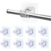 Homefantasy Ganci per Tende Senza Bucare, 8 Pezzi Supporto Staffa Autoadesiva Trasparente, Asta Tende Regolabile Supporto Staffe, per Soggiorno, Camera da Letto, Bagno, Hotel