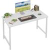 Grandder Scrivania Piccola per Computer 80x40cm, Stile Industriale con Struttura Metallica, con Borsa Portaoggetti e Gancio per Cuffie, Adatta per Ufficio/Studio/Camera da Letto, bianco