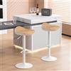 YOUNIKE Sgabello da Bar, Sgabelli Alti da Cucina Sedia da Bar, con Schienale e Girevole a 360°Altezza Regolabile Montaggio Facile, per Cucina Casa e Bar, Bianco