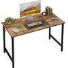 Grandder Scrivania Piccola per Computer 100x48cm, Stile Industriale con Struttura Metallica, con Borsa Portaoggetti e Gancio per Cuffie, Adatta per Ufficio/Studio/Camera da Letto, Marron
