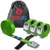 Sturdlink Set di 4 Cinghie di Ancoraggio 4m 25mm 250kg con Fibbia a Camma e Attacco + Borsa | Per Fissaggio e Serraggio su Porta Bicicletta, Baule e Barre da Tetto Auto, Rimorchio, Spostamento, Kayak Sturdlink