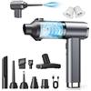 GARAID 4 in 1 Aspirabriciole Senza Fili, 25000Pa Aspirapolvere Auto Portatile, 6000mAh Mini Aspirapolvere con Motore Brushless, 2 Velocità, 150000 RPM Aria Compressa per Auto Casa Ufficio Animale
