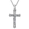 POPLYKE Collana con croce in argento Sterling 925 per donne e uomini, ciondolo a forma di crocifisso con girasole, gioiello raffinato, regalo di compleanno per donne, adolescenti, ragazze, ragazzi,