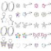 FIOROYAL FIOROYA 14 Paia Orecchini Bambina Anallergici Donna Acciaio Chirurgico Set di Orecchini con Farfalla Carina Cuore Zirconia Fiore Multicolore Vite Posteriore Orecchini