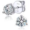 MomentWish Moissanite Orecchini Argento 925, 3 Carati/7.5mm Orecchino Punto Luce Brillante Uomo Diamante Donna Anallergici Regalo-3 Prong