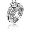Uloveido Anelli sovrapponibili Diamante simulato CZ, Set di 3 Fasce per l'eternità per Donna, Anelli in Ottone rodiato per lei