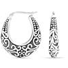 LeCalla Orecchini in argento 925 stile Bali leggeri con chiusura a clic, orecchini a cerchio bicolore perlati stile Bali per donna, Medium, Argento, Senza Gemme