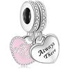 Annmors Charm Pendente Madre Figlia Zampe Cane Ciondoli Compatibile con Braccialetti e Collane Donna