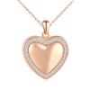 VIKILEE Cuore Portafoto Medaglione Collana Argento 925 Donna Ragazze Collana di Foto Personalizzata con Scintillante Zirconi Ciondolo Portafoto Collane Amore Regali per Fidanzata Moglie Figlia Oro Rosa