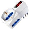 PROPART - Adattatore 3 Posti Salvaspazio con Interruttore 10A