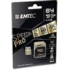 Emtec Scheda di memoria SD 64GB Emtec UHS-I U3 Classe 10 [ECMSD64GXC10SP]