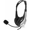 Ewent Cuffie Ewent a Padiglione cablato con microfono 3.5mm Nero/Argento [EW3562]