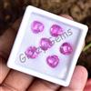 6 Pezzi Naturale Mogok Rosa Rubino Cuore 8.10 MM Certificato Perfetto Loose