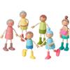 Giant bean Set di 7 bambole di famiglia in legno Giant bean per casa delle bambole, accessori miniaturizzati per casa delle bambole, giocattoli per bambole per bambini e ragazze, gioco creativo da 3 anni in su