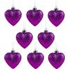 Christmas Concepts® Confezione da 8-60mm Baubles a Forma di Cuore con Decorazioni Natalizie - Glitter Decorated Baubles (Purple)