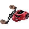 Sougayilang, Mulinelli per baitcasting, rapporto di recupero: 8:1, sistema di frenatura magnetica, mulinello da lancio, 9+1 cuscinetti a sfera, super liscio, anti-corrosione, per destrimani, rosso