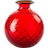 VENINI VASO MONOFIORE BALLOTON, FORO PICCOLO ROSSO, L 100.29 - h 24.5 x d 21 cm, 1.3 kg