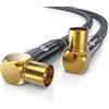 CSL-Computer CSL - Cavo antenna HDTV da 1 m con attacco ad angolo di 90°, 135 dB 75 Ohm, DVB-T e DVB