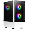 GAMDIAS TALOS E3 WH Case da Gaming ATX per PC Mid-Tower, Pannello Frontale e Laterale in Vetro Temperato, Include 3 ventole ARGB da 120 mm, Design ad Alto Flusso d'Aria, Sync con Scheda Madre, Bianco