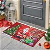 Figarge rge Tappeto natalizio antiscivolo, decorazione natalizia, per interni, con stampa natalizia, per bagno, Babbo Natale, albero di Natale, decorazione natalizia, 50 x 80 cm (rosso-1)