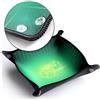 WOGAMAT Pista a dadi pieghevole morbida verde smeraldo per gioco da tavolo, jdr, yams, 421 Gioca dove vuoi grazie al suo rivestimento in neoprene e ai bordi a clip in pochi secondi