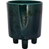 Ivyline Fioriera Pisa in Ceramica Smaltata di Alta qualità, Color Smeraldo, Elegante, Resistente ai Raggi UV e Impermeabile, Vaso Decorativo per Interni, 24 x 20 cm (Altezza x profondità)