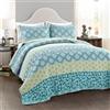 Lush Decor Bohemian Stripe, Cotone, Blu & Verde, Full/Queen