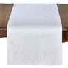 SARO LIFESTYLE 6115.W1672B Damassé Collection - Runner da tavolo damascato bianco, 100% poliestere