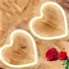 HFHungkeong Segno del Heart Led 2 pezzi,Lampada al neon a forma di cuore d'amore di San Valentino alimentata a batteria per Matrimonio Decor della parete della stanza delle donne della ragazza(Bianco Caldo)